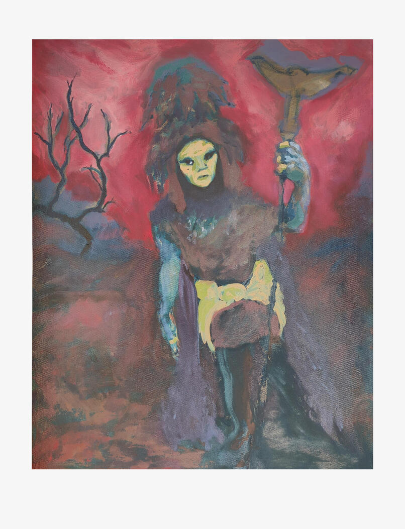 'Red Priest' 2026, Oil on Canvas 40.1 x 51 cm